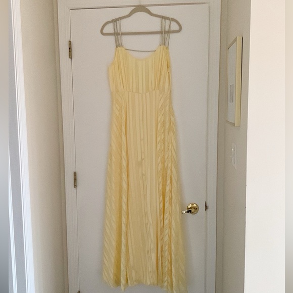 LoveShackFancy Yellow Dress with Crystal Straps - Picture 2 of 9